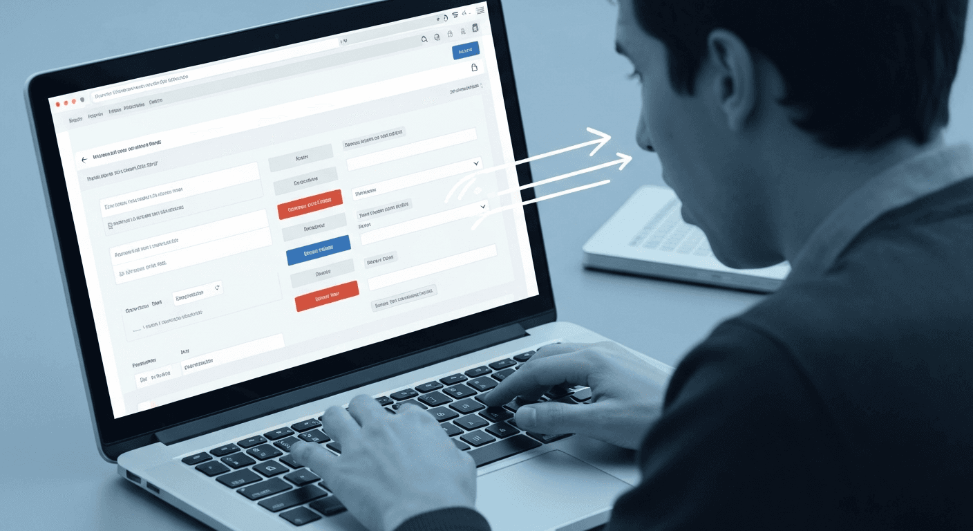 An abstract image showing issues where voice control breaks down on modern web forms.