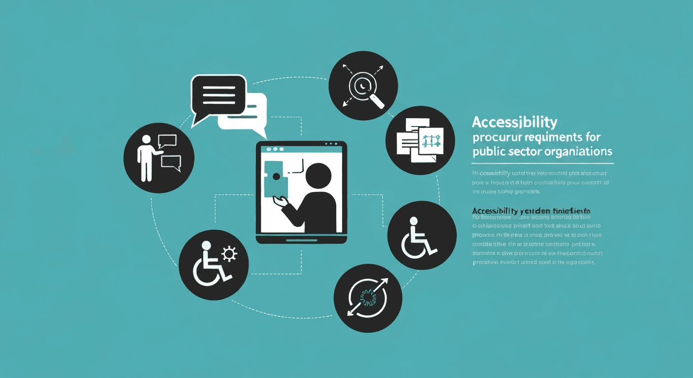 Digital toolkit graphic illustrating accessibility procurement requirements for Ontario public sector organizations.
